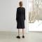 Custom Women's Black Linen Wrap Dress | Sustainable Long Sleeve Midi Dress OEM/ODM Manufacturer for Boutiques