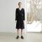 Custom Women's Black Linen Wrap Dress | Sustainable Long Sleeve Midi Dress OEM/ODM Manufacturer for Boutiques