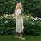 Custom Women's Sage Green Gingham Linen Dress | Sustainable Puff Sleeve Midi Dress OEM/ODM Manufacturer