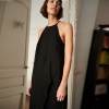 Custom Women's Black Linen Halter Maxi Dress | Sustainable Sleeveless Linen Dress OEM/ODM Manufacturer for Boutiques