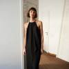 Custom Women's Black Linen Halter Maxi Dress | Sustainable Sleeveless Linen Dress OEM/ODM Manufacturer for Boutiques