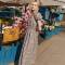 Custom Women's Brown Gingham Linen Maxi Dress | Puff Sleeve Cottagecore Linen Dress OEM/ODM Manufacturer for Boutiques