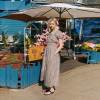 Custom Women's Brown Gingham Linen Maxi Dress | Puff Sleeve Cottagecore Linen Dress OEM/ODM Manufacturer for Boutiques