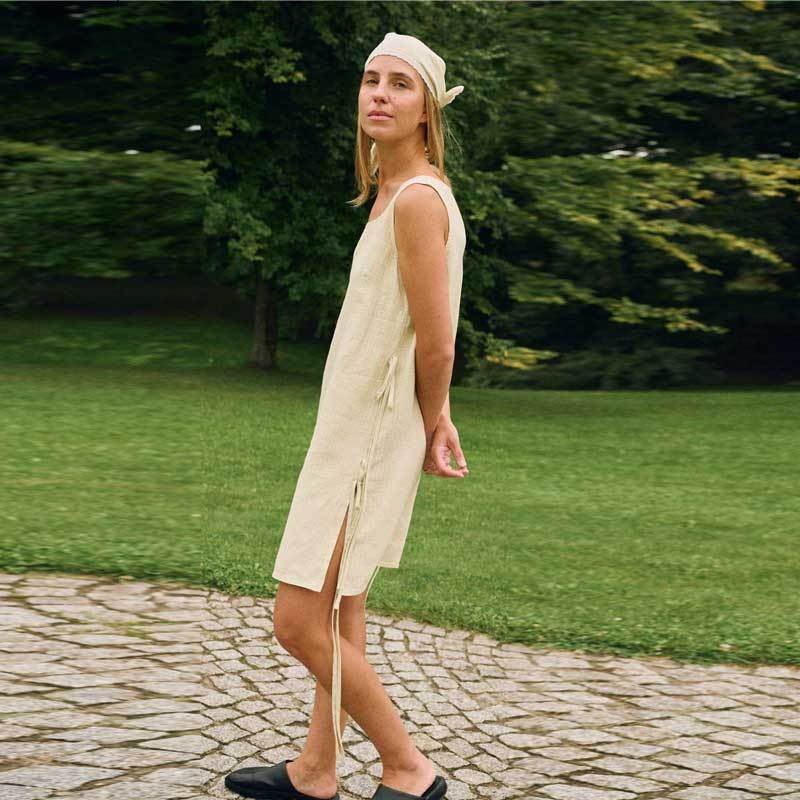 Custom Women's Natural Linen Slip Dress