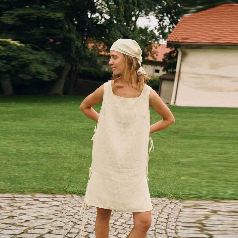Custom Women's Natural Linen Slip Dress
