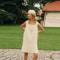 Custom Women's Natural Linen Slip Dress | Adjustable Side Tie Square Neck Mini Dress OEM/ODM Manufacturer