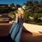 Custom Women's Blue Linen Cami Midi Dress | Square Neck Smocked Waist | Sustainable Resort Wear Manufacturer OEM ODM
