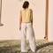 Custom Women's White Linen Wide-Leg Pants | Drawstring Waist Sustainable Trouser Manufacturer OEM ODM