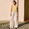 Custom Women's White Linen Wide-Leg Pants | Drawstring Waist Sustainable Trouser Manufacturer OEM ODM