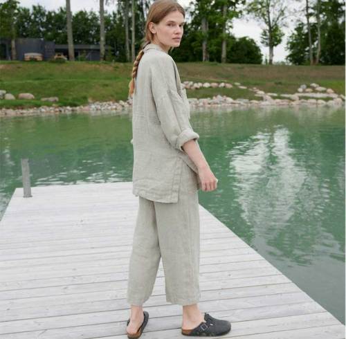 Custom Women's Oversized Linen Gauze Shirt Manufacturer | Sustainable Drop-Shoulder Linen Top OEM/ODM Factory
