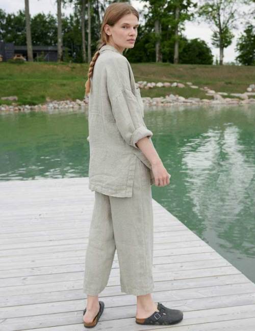 Custom Women's Oversized Linen Gauze Shirt Manufacturer | Sustainable Drop-Shoulder Linen Top OEM/ODM Factory