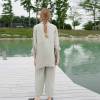 Custom Women's Oversized Linen Gauze Shirt Manufacturer | Sustainable Drop-Shoulder Linen Top OEM/ODM Factory