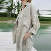 Custom Women's Oversized Linen Gauze Shirt Manufacturer | Sustainable Drop-Shoulder Linen Top OEM/ODM Factory