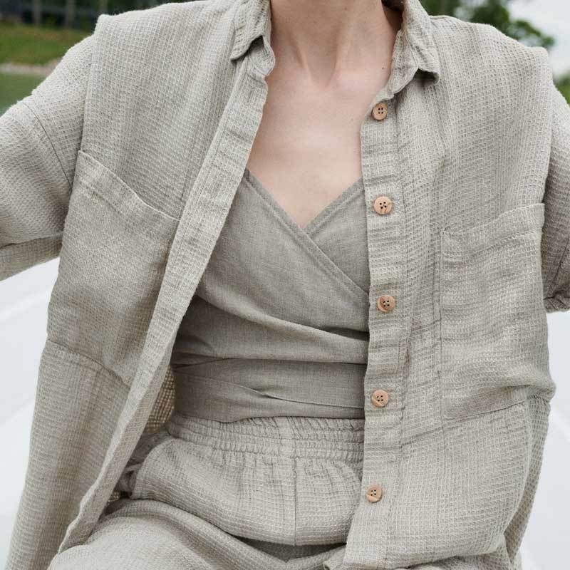 Custom Women's Oversized Linen Gauze Shirt Manufacturer
