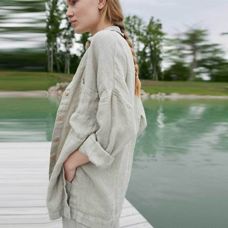 Custom Women's Oversized Linen Gauze Shirt Manufacturer