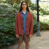 Custom Men's Linen Shorts Manufacturer | OEM ODM Brown Elastic Waist Linen Bermuda Shorts Supplier