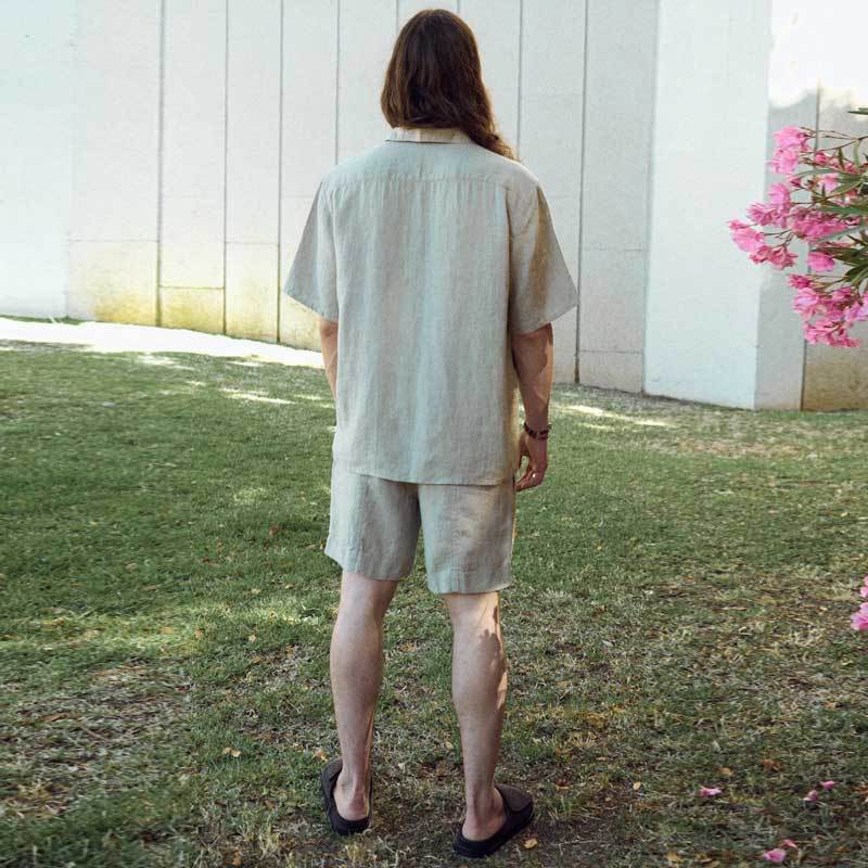 Custom Men's Oversized Linen Short Sleeve Shirt Manufacturer