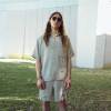 Custom Men's Oversized Linen Short Sleeve Shirt Manufacturer | Sage Green Relaxed Fit Camp Collar Shirt Supplier