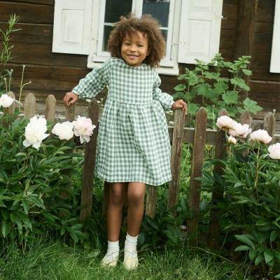 Custom Kids Linen Dress Manufacturer | OEM/ODM Gingham Linen Children's Dress Factory for US & European Brands