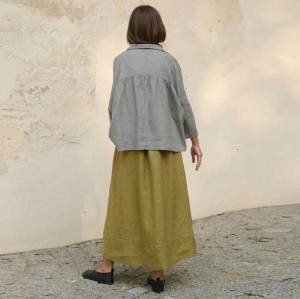 Custom Linen Crop Shirt Manufacturer | Women's Oversized Gingham Linen Top | Eco-Friendly OEM/ODM Factory
