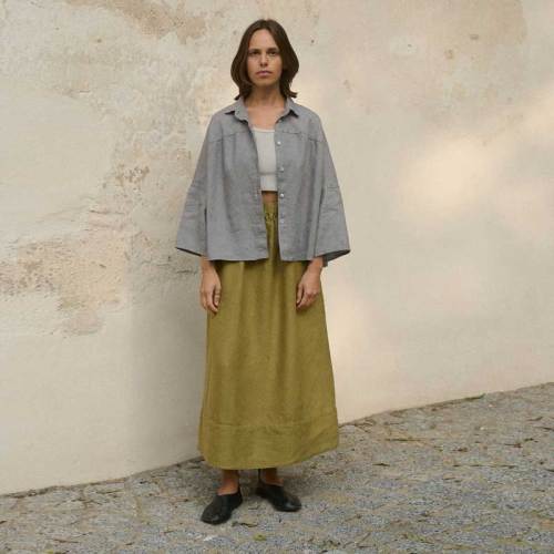 Custom Linen Crop Shirt Manufacturer | Women's Oversized Gingham Linen Top | Eco-Friendly OEM/ODM Factory