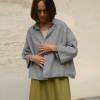 Custom Linen Crop Shirt Manufacturer | Women's Oversized Gingham Linen Top | Eco-Friendly OEM/ODM Factory