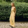 Custom Women's Yellow Linen Wide-Leg Pants | High-Waisted Tie-Waist Trousers Manufacturer & Factory