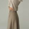 Custom Women's Beige Linen Maxi Skirt Manufacturer | Eco-Friendly High Waisted Linen Skirt Factory for Boutiques & Brands