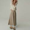 Custom Women's Beige Linen Maxi Skirt Manufacturer | Eco-Friendly High Waisted Linen Skirt Factory for Boutiques & Brands