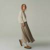 Custom Women's Beige Linen Maxi Skirt Manufacturer | Eco-Friendly High Waisted Linen Skirt Factory for Boutiques & Brands