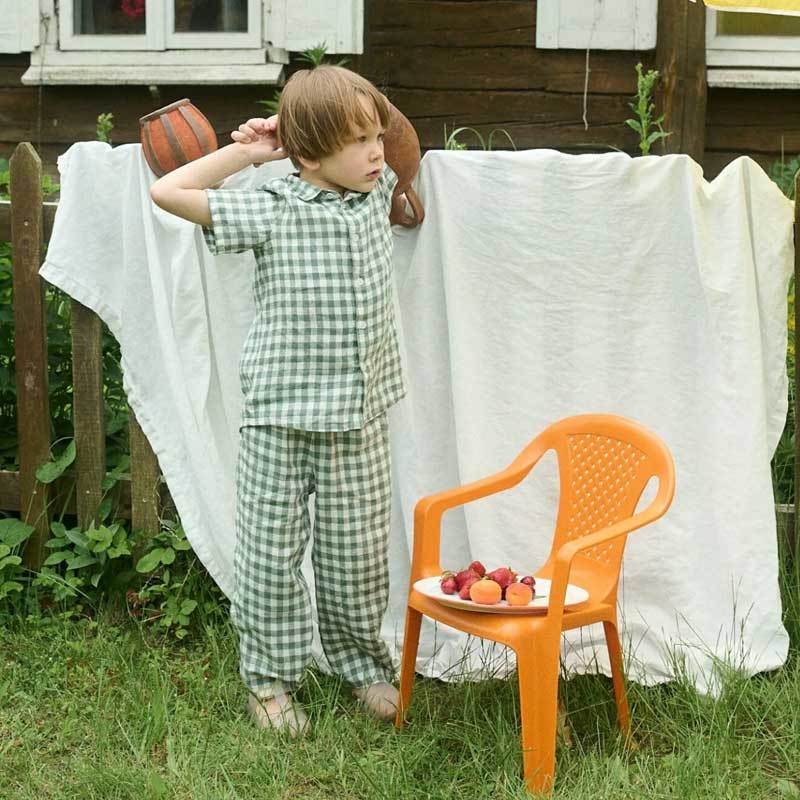 Custom Kids Linen Pajama Set