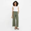 Custom Women's Olive Linen Wide-Leg Pants | Organic Drawstring Cropped Trousers Manufacturer & Factory