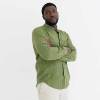 Custom Men's Green Gingham Linen Shirt Manufacturer | OEM/ODM Sustainable Button-Down Factory