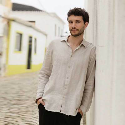 Custom Men's Beige Linen Shirt Manufacturers | OEM ODM Natural Linen Button-Down Shirts Factory for US & Europe