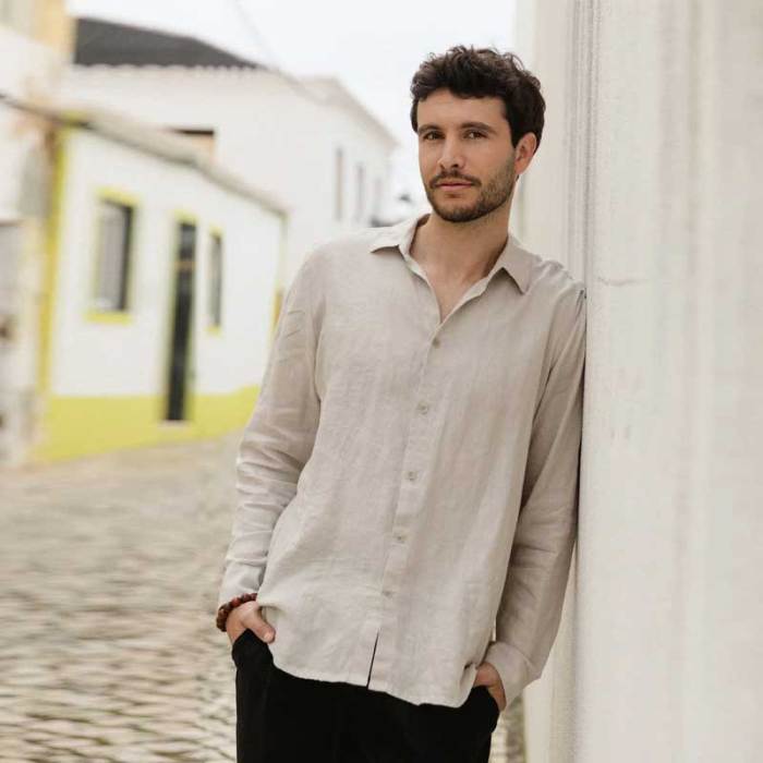 Custom Men's Beige Linen Shirt Manufacturers | OEM ODM Natural Linen Button-Down Shirts Factory for US & Europe