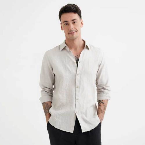 Custom Men's Beige Linen Shirt Manufacturers | OEM ODM Natural Linen Button-Down Shirts Factory for US & Europe