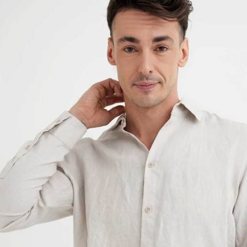 Custom Men's Beige Linen Shirt Manufacturers | OEM ODM Natural Linen Button-Down Shirts Factory for US & Europe