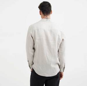 Custom Men's Beige Linen Shirt Manufacturers | OEM ODM Natural Linen Button-Down Shirts Factory for US & Europe
