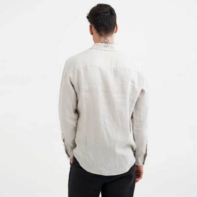 Custom Men's Beige Linen Shirt Manufacturers | OEM ODM Natural Linen Button-Down Shirts Factory for US & Europe