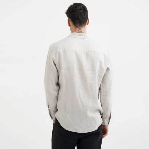 Custom Men's Beige Linen Shirt Manufacturers | OEM ODM Natural Linen Button-Down Shirts Factory for US & Europe