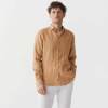 Custom Men's Camel Linen Shirt Manufacturer | OEM ODM Button-Down Collar Long Sleeve Sustainable Resort Wear Factory