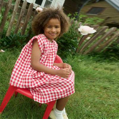 Custom Kids Linen Pajama Set | Green Gingham Children's Loungewear Manufacturer OEM ODM