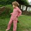 Custom Kids Linen Pajama Set | Green Gingham Children's Loungewear Manufacturer OEM ODM