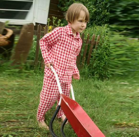 Custom Kids Linen Pajama Set | Green Gingham Children's Loungewear Manufacturer OEM ODM