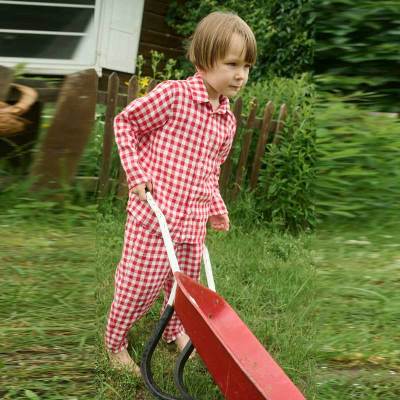 Custom Kids Linen Pajama Set | Green Gingham Children's Loungewear Manufacturer OEM ODM