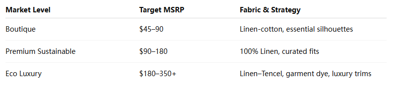 sustainable linen clothing manufacturers