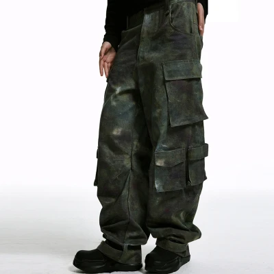 Chanjoye Custom Denim Cargo Pants | Vintage Pockets Jeans | Straight High Waist Y2K Trouser