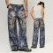 Chanjoye Custom Jeans | Vintage Batik Printing Cargo Pants | Streetwear Washed Baggy Denim Pants
