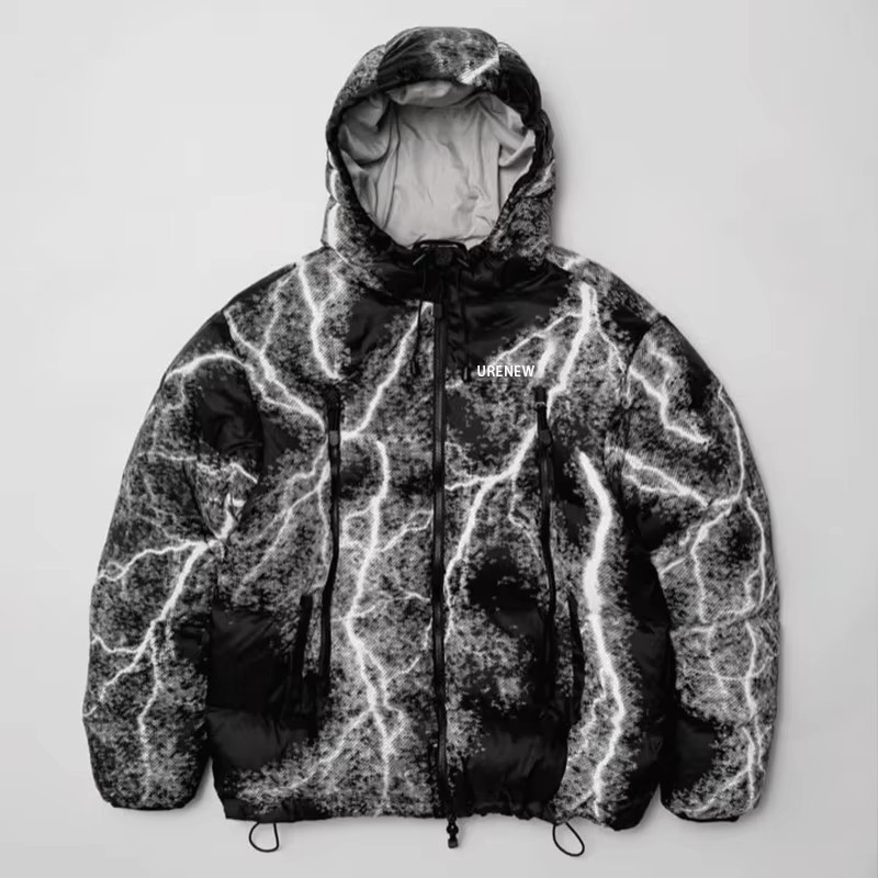 Lightning Printing puffer jacket