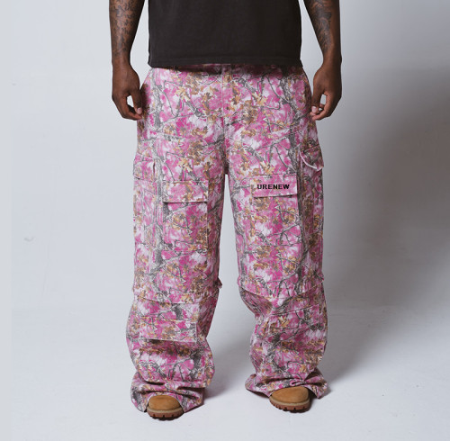 Chanjoye Custom Camo Cargo Pants | Baggy Pants | Wide Leg Pocket Joggers Camouflage Sweatpants